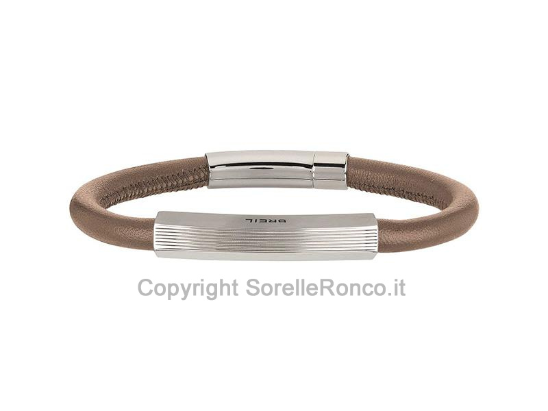 BRACCIALE BREIL HEXAGON ACCIAIO E PELLE