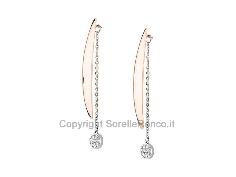 ORECCHINI BREIL AIRY ORO ROSA E CRISTALLI