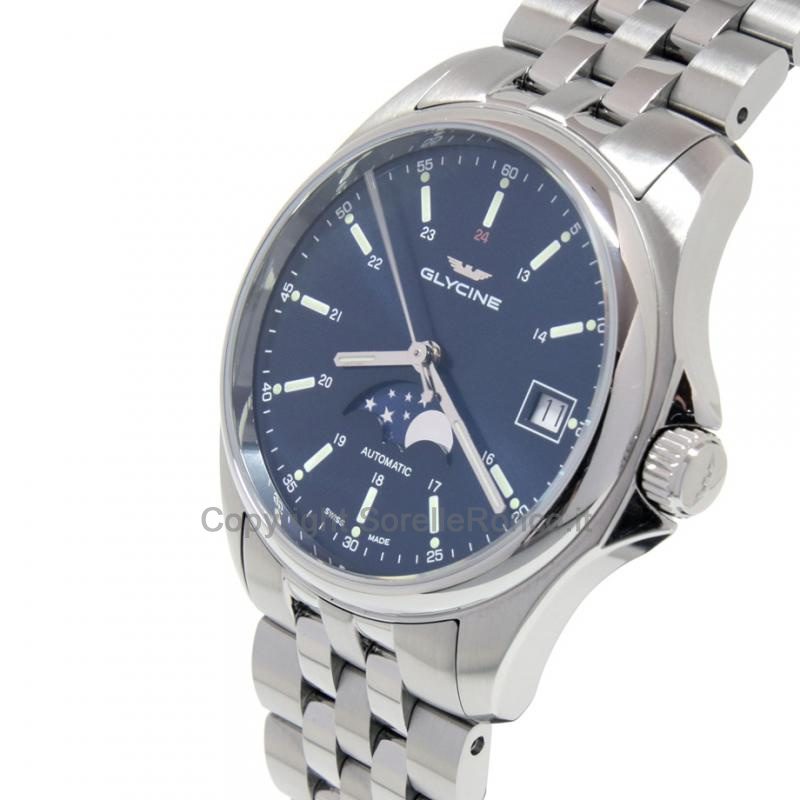 GLYCINE COMBAT CLASSIC MOONPHASE BLU 36MM