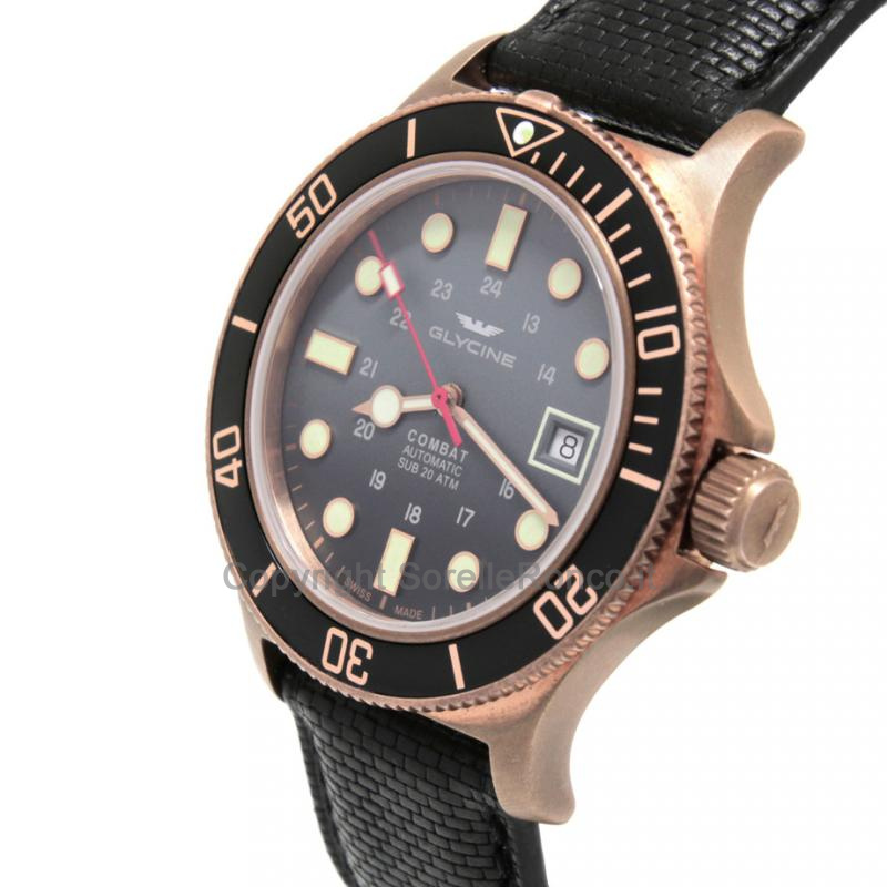 GLYCINE COMBAT SUB BRONZE NERO 42MM