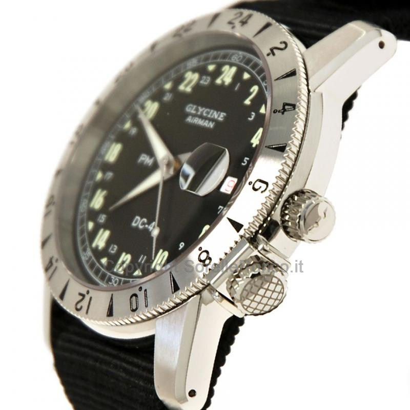 GLYCINE AIRMAN VINTAGE POURIST NERO 42MM