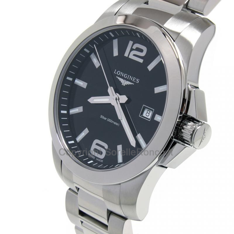 LONGINES CONQUEST ACCIAIO NERO 43MM