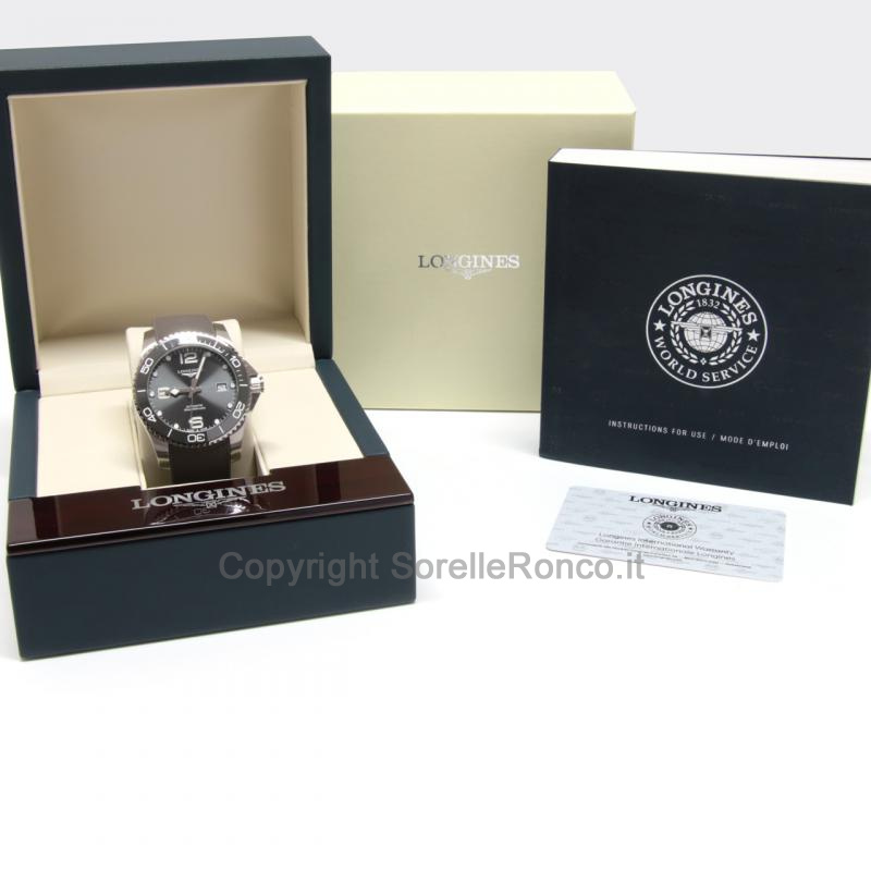 LONGINES HYDROCONQUEST 41MM AUTO GRIGIO CAUCCIÙ
