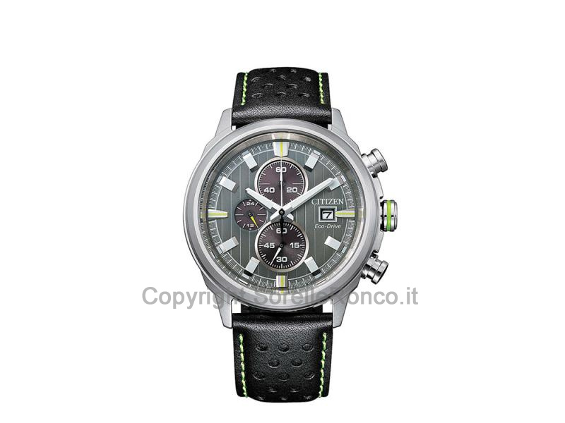 CITIZEN CRONO OF COLLECTION GRIGIO 43MM PELLE NERA