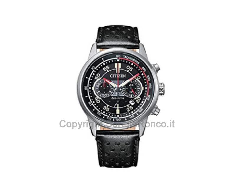 CITIZEN OF COLLECTION CHRONO NERO 42MM PELLE NERA