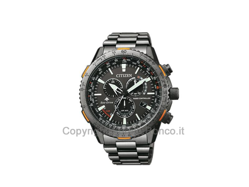 CITIZEN RADIO NERO ARANCIONE 45MM