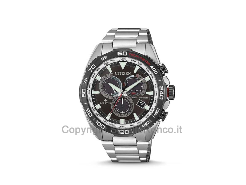 OROLOGIO CITIZEN RADIO CRONO NERO ACCIAIO 44MM