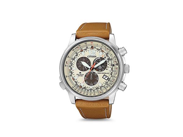 CB5860-35X - Orologio Citizen Radio Beige Pelle Marrone 45mm