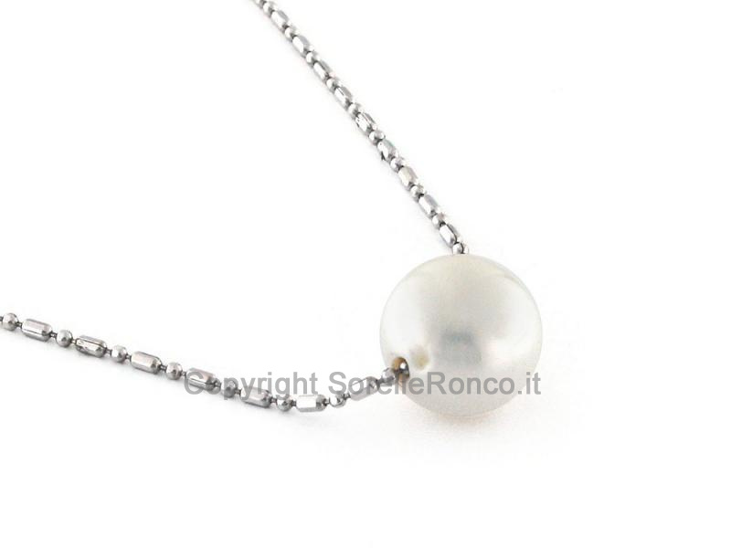 COLLANA ORO E PERLA Ø 11 MM