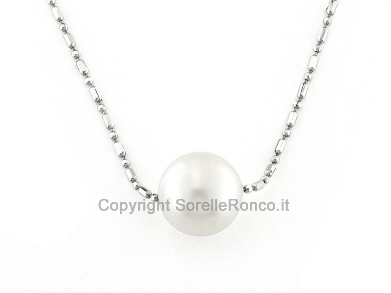COLLANA ORO E PERLA Ø 11 MM