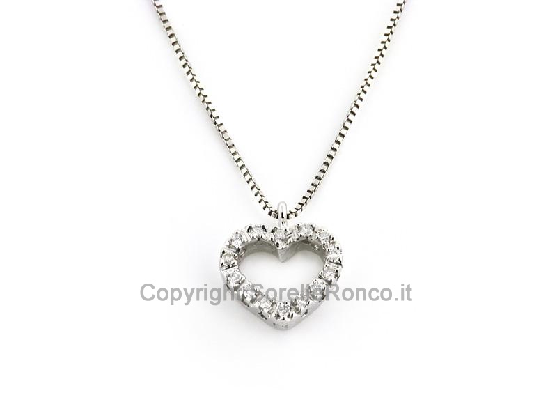 GIROCOLLO CON CUORE E DIAMANTI