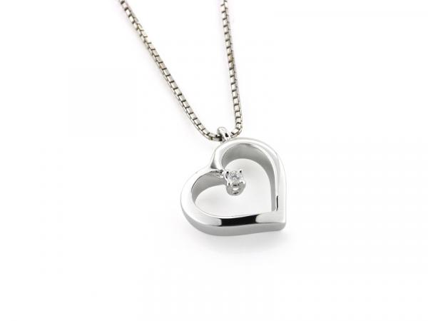 CF00008 - Collana con Cuore in Oro Bianco