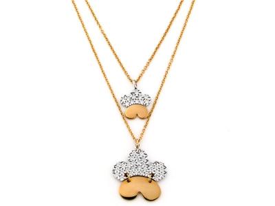Collana Oro Giallo e Bianco Zirconi