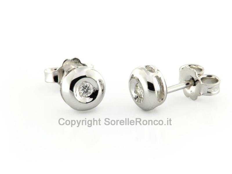 ORECCHINI PUNTOLUCE ORO BIANCO CT. 0.06