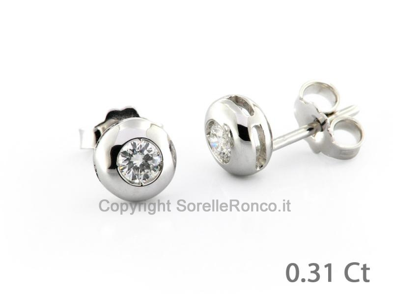 ORECCHINI PUNTOLUCE ORO DIAMANTI CT.0.31