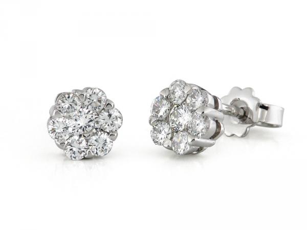 CF00020 - Orecchini a Fiore con Diamanti 0.64 Ct