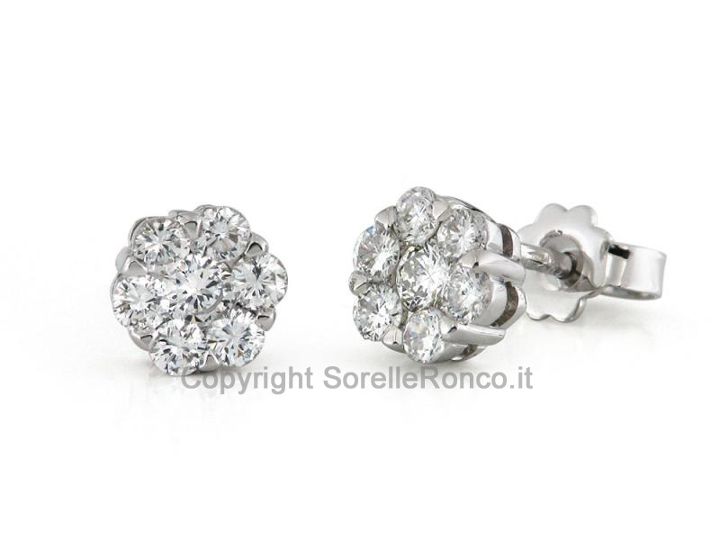 ORECCHINI A FIORE CON DIAMANTI 0.64 CT