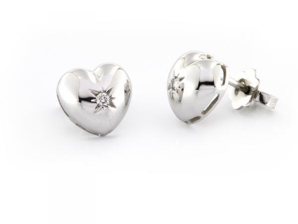 CF00023 - Orecchini Cuore in Oro Bianco