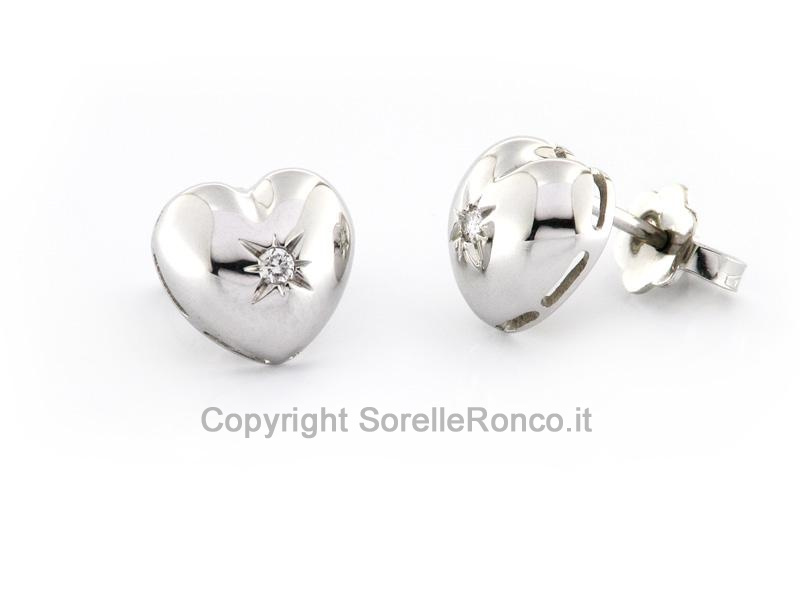 ORECCHINI CUORE IN ORO BIANCO