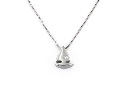 Collana Barca Oro Bianco Zircone