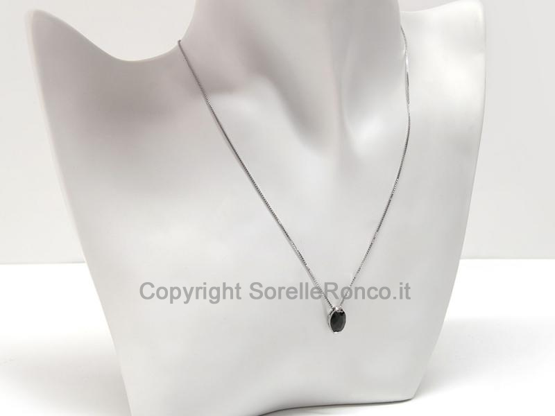 COLLANA ORO CON PIETRA TORMALINA VERDE OVALE