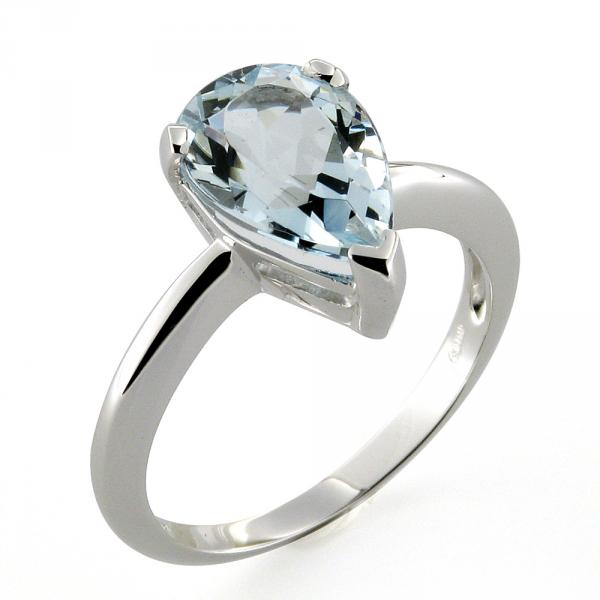 CF00044 - Anello Acquamarina a goccia 8x12mm