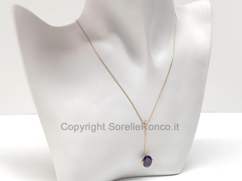 GIROCOLLO ORO GIALLO 18 KT CON AMETISTA