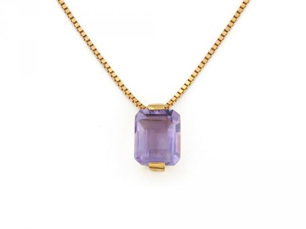 CF00049 - Collana Oro Giallo con Ametista Viola 