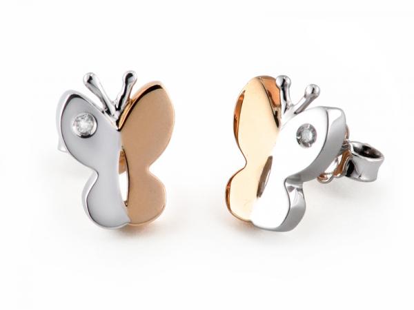 CF00050 - Orecchini Farfalla in Oro e Diamanti