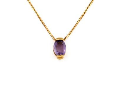 Girocollo Oro Giallo 18 KT con Ametista
