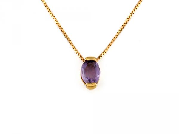 CF00053 - Girocollo Oro Giallo 18 KT con Ametista