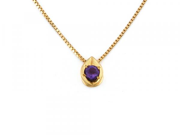 CF00055 - Collana in Oro Giallo 18Kt con Ametista