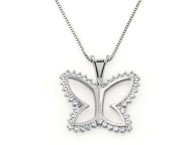 Collana Farfalla Oro Zirconi