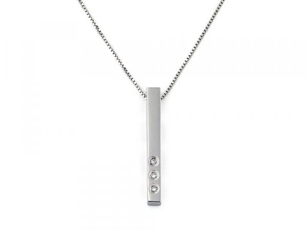 CF00070 - Collana Pendente  Oro Bianco e Diamanti