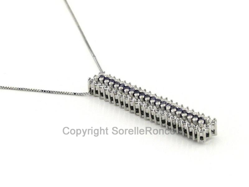 COLLANA PENDENTE ZIRCONI BIANCHI VIOLA