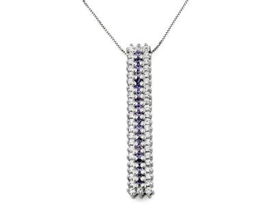 Collana Pendente Zirconi Bianchi Viola
