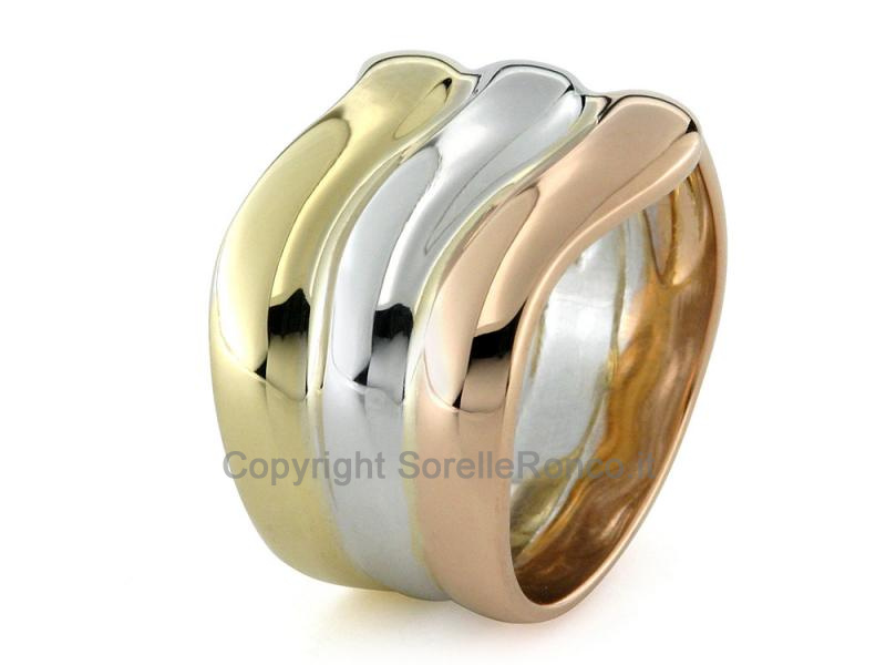 ANELLO TRINITY 3 ORI AD ANELLI FISSI 18KT