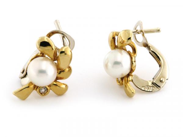 CF00090 - Orecchini Oro con Perle ø 5mm