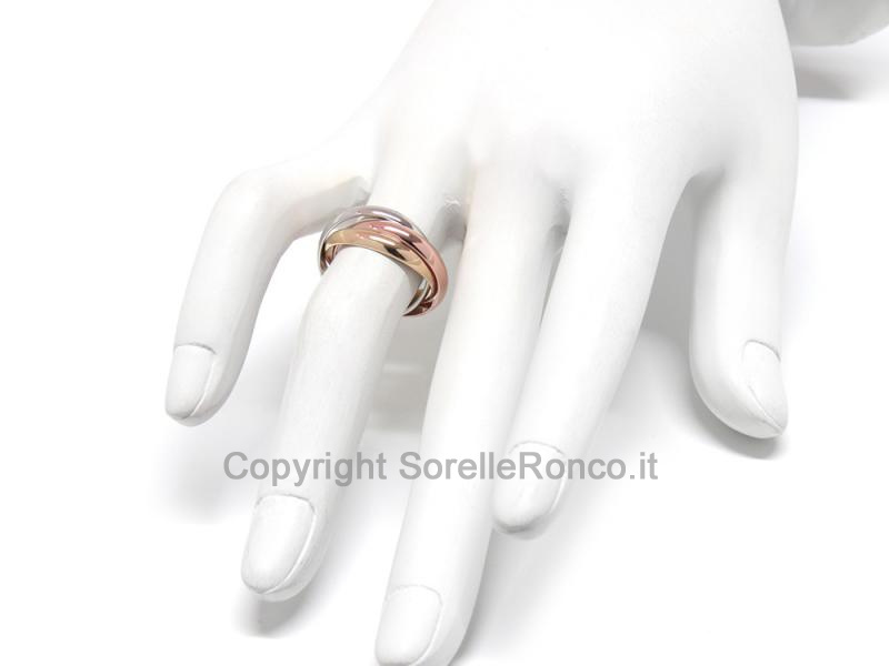 ANELLO SATURNO TRINITY ORO 18KT