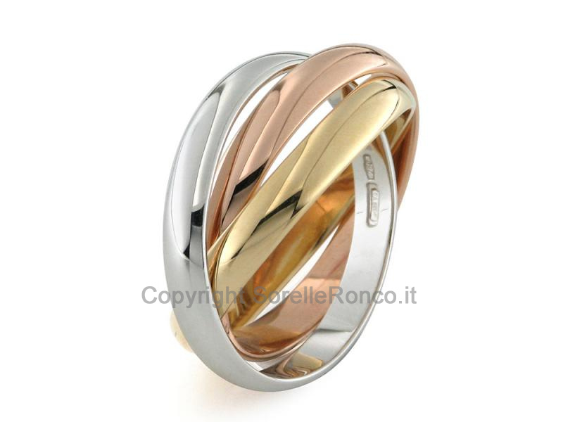 ANELLO SATURNO TRINITY ORO 18KT
