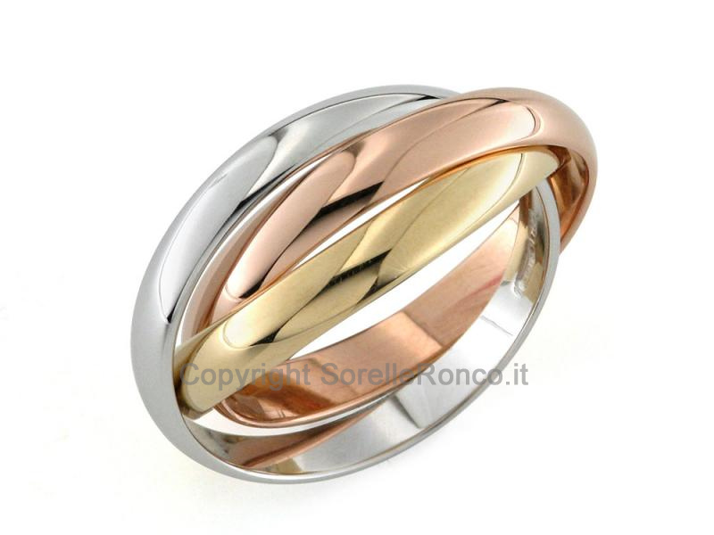 ANELLO SATURNO TRINITY ORO 18KT