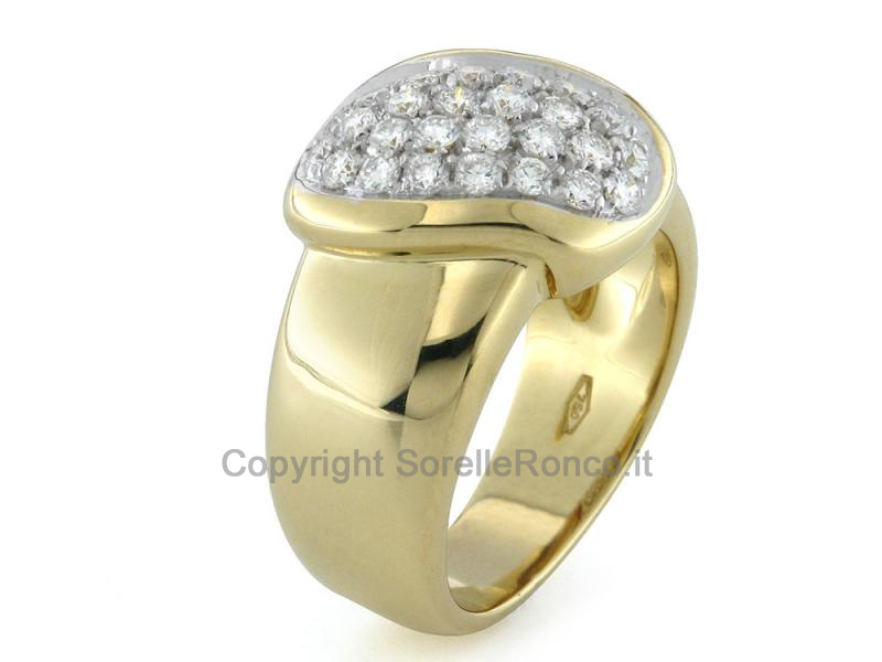 ANELLO ORO E BRILLANTI PAVÉ