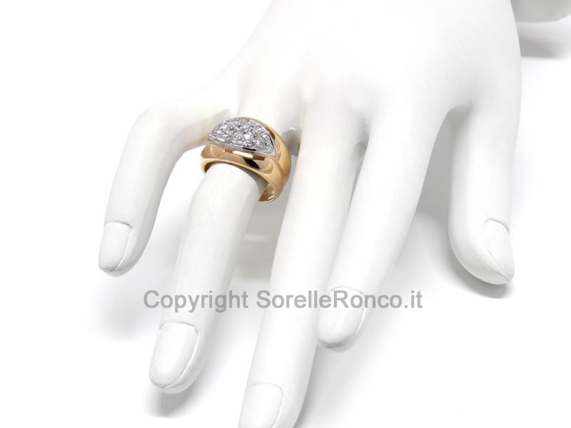 ANELLO ORO BICOLOR E DIAMANTI PAVÉ