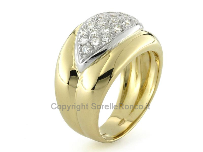 ANELLO ORO BICOLOR E DIAMANTI PAVÉ