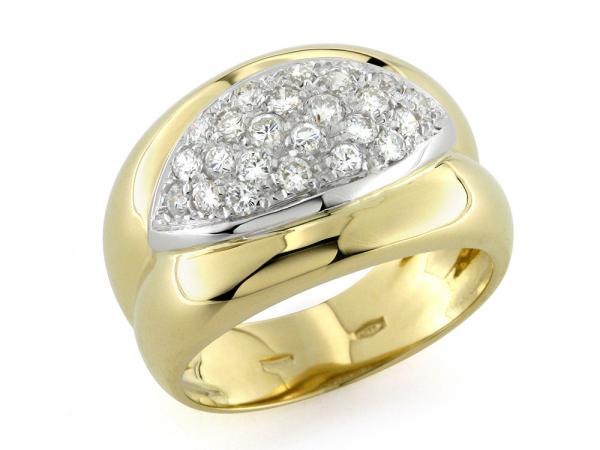 CF00110 - Anello Oro Bicolor e Diamanti Pavé