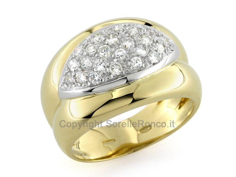 ANELLO ORO BICOLOR E DIAMANTI PAVÉ
