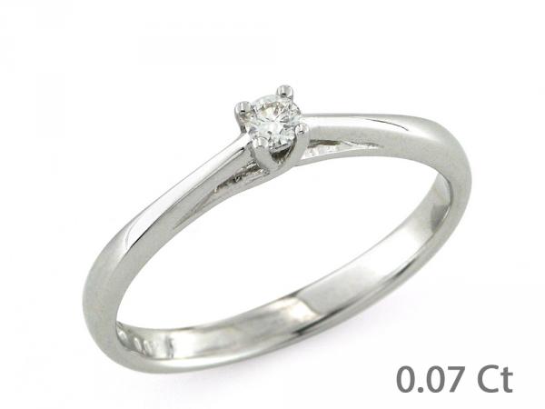 CF00156 - Anello Solitario oro Bianco  Diamante  0.07 Ct