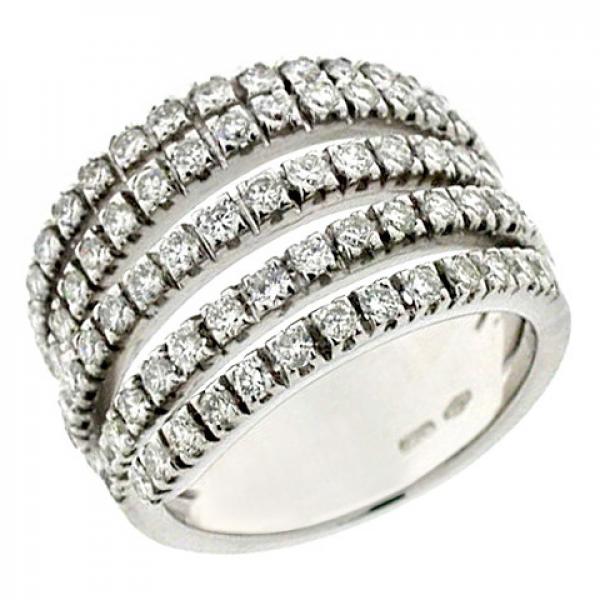 CF00166 - Anello a Fascia in Oro bianco e Diamanti