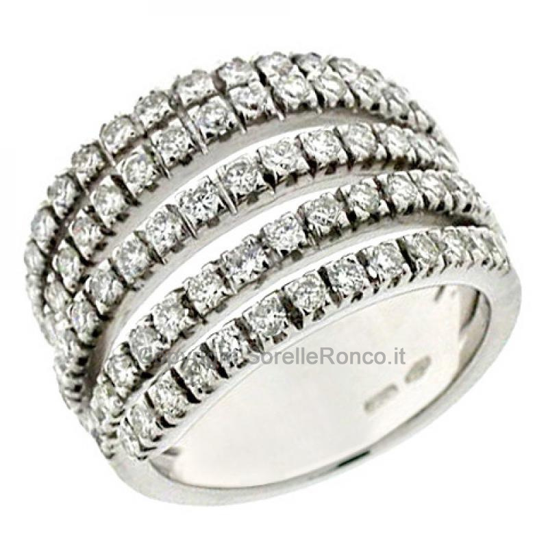 ANELLO A FASCIA IN ORO BIANCO E DIAMANTI