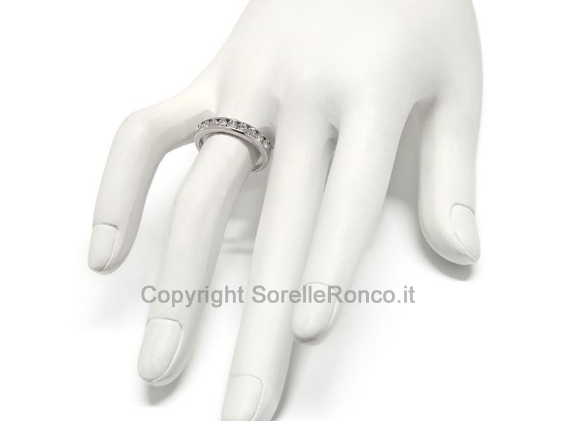 ANELLO RIVERA ORO BIANCO  CON DIAMANTI 0,64 CT